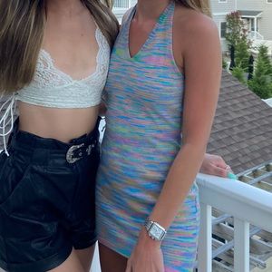 Multicolor boohoo mini dress